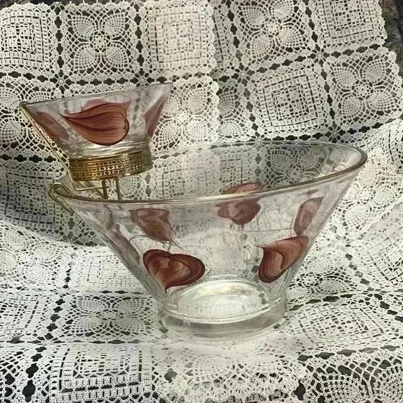 Vintage Glass Chip & Dip Set
Mid Century Modern Brown & Gold - Picture 12 of 16